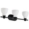 Nuvo Russel - 3 Light Vanity - Matte Black with Satin White Glass 60/8023 - alternate 1